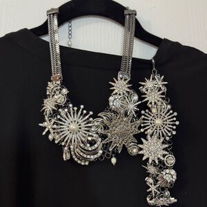 WHBM silver black showcase piece necklace and bracket